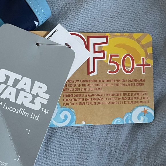 NEW Disney Parks Star Wars R2-D2 Droid Girls Swimsuit Set in White Blue - Picture 4 of 7